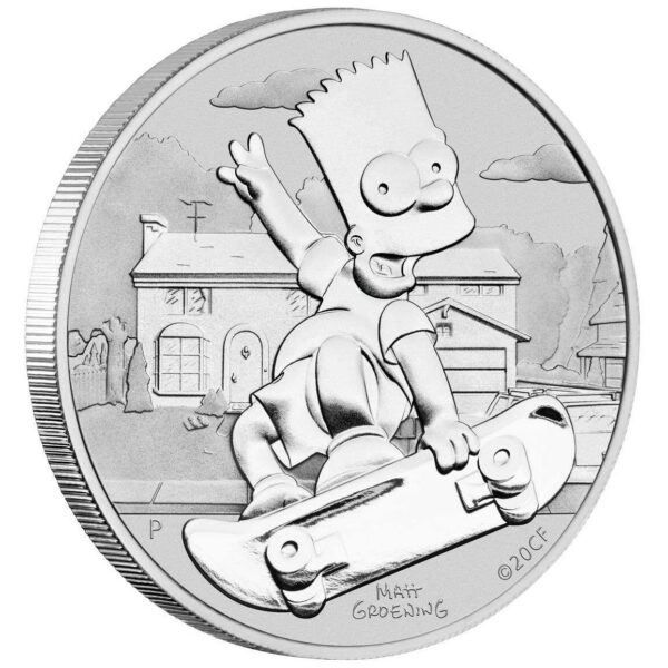 2020 Bart Simpson 1oz Silver Coin in Card