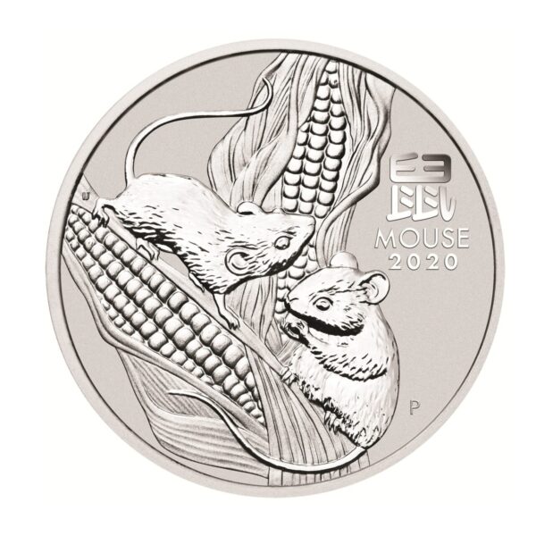 2020 Perth Mint Lunar Mouse Half Oz Silver Coin