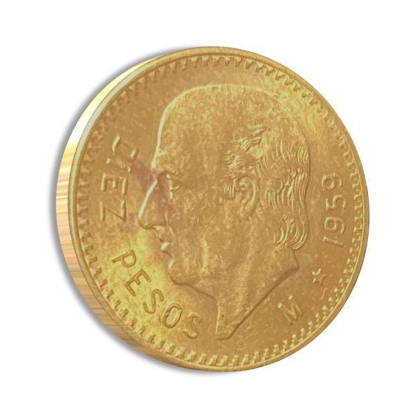 Mexico 10 Pesos Gold Coin - Obverse Right
