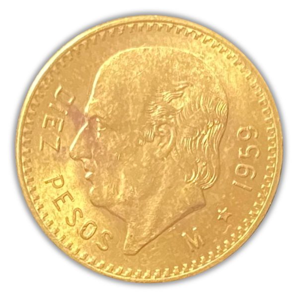 Mexico 10 Pesos Gold Coin - obverse