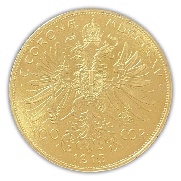 1915 Austria 100 Corona Gold Coin - Obverse