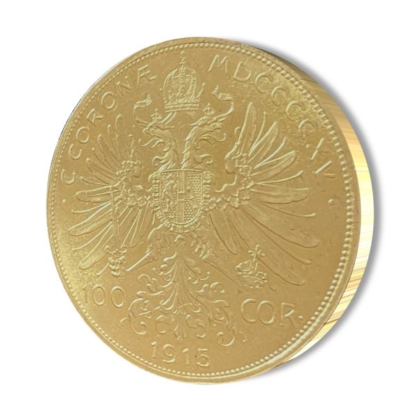 1915 Austria 100 Corona Gold Coin - Obverse Left