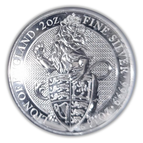 2016 Queen's Beasts Lion Of England 2 oz Silver Coin - Reverse