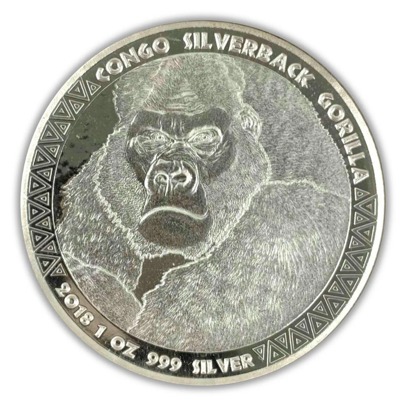 Scottsdale Mint Congo Silverback Gorilla 1oz Silver Coin