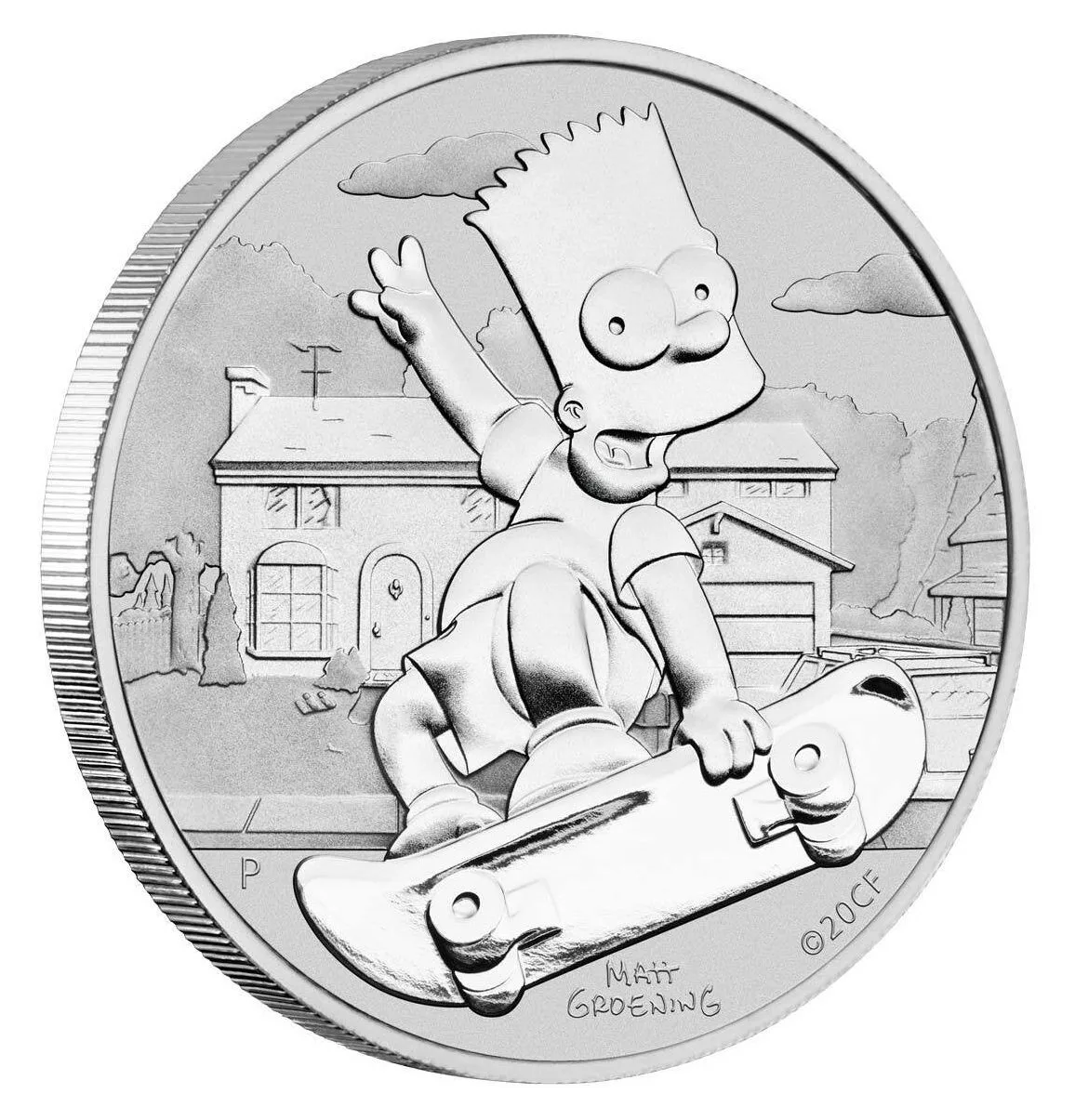 2020 Bart Simpson 1oz Silver Coin in Card
