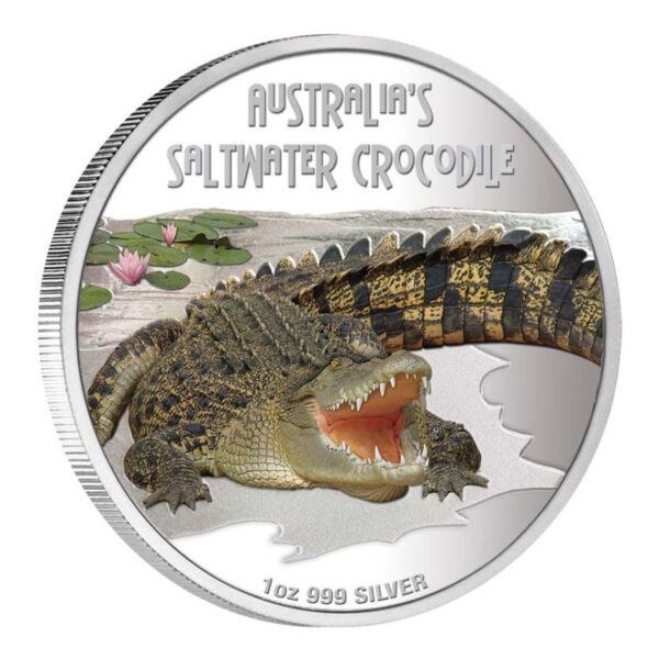 2009 Perth Mint Australian Saltwater Crocodile 1oz Silver Proof Coin