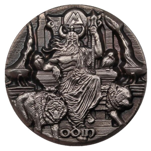 Legends of Asgard 3 oz Antique Silver Coin - Odin