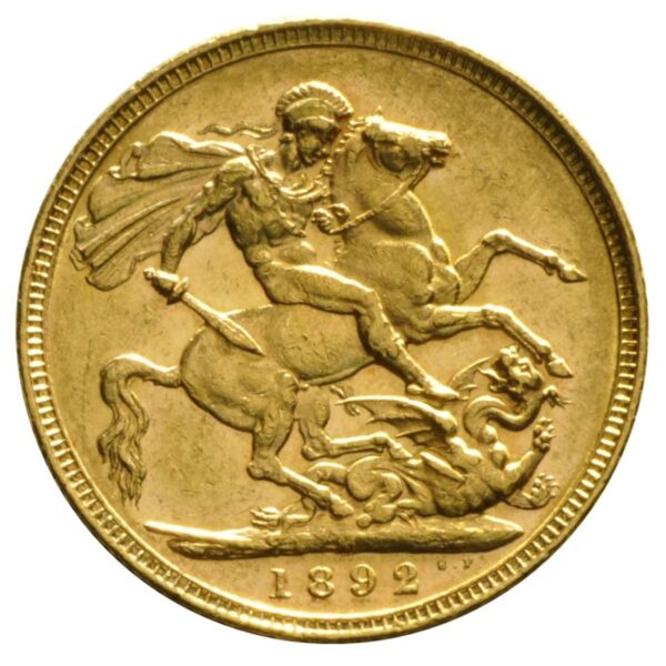 1892-M Melbourne Mint Gold Sovereign